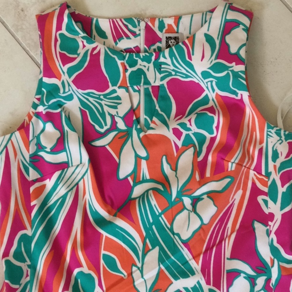 🍄HP🍄 ANNE KLEIN SIZE 6 WATERCOLOR SHEATH DRESS - Picture 3 of 8